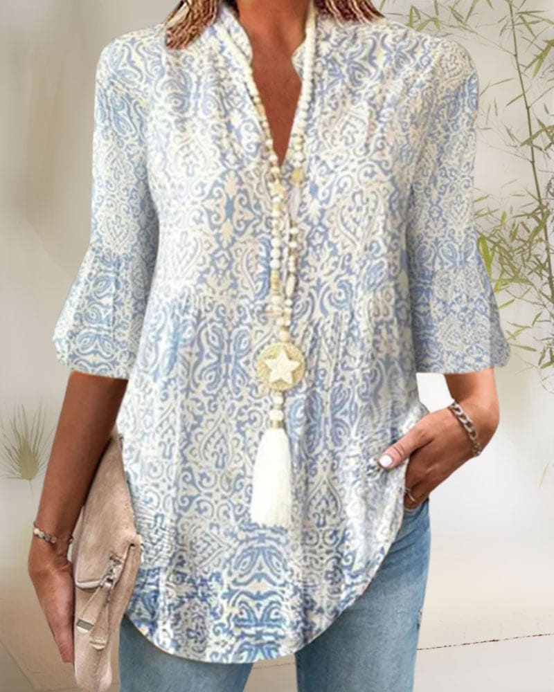 Seunasa | Blouse à manches 3/4 avec impression de fleurs