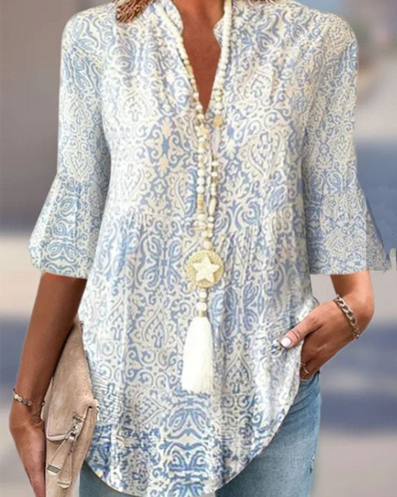 Seunasa | Blouse à manches 3/4 avec impression de fleurs