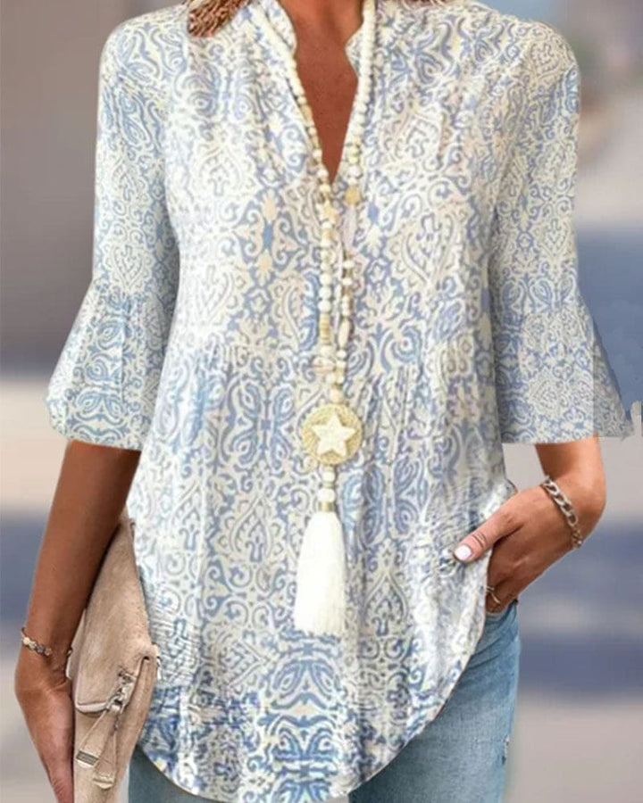 Seunasa | Blouse à manches 3/4 avec impression de fleurs