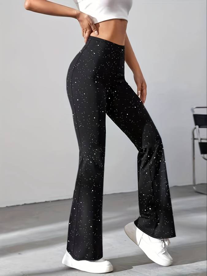 Ririaxa | Pantalon à pattes d'éléphant en tissu scintillant