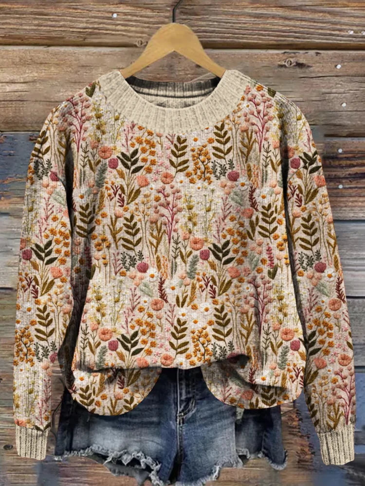 Rairala | Pull à fleurs brodées