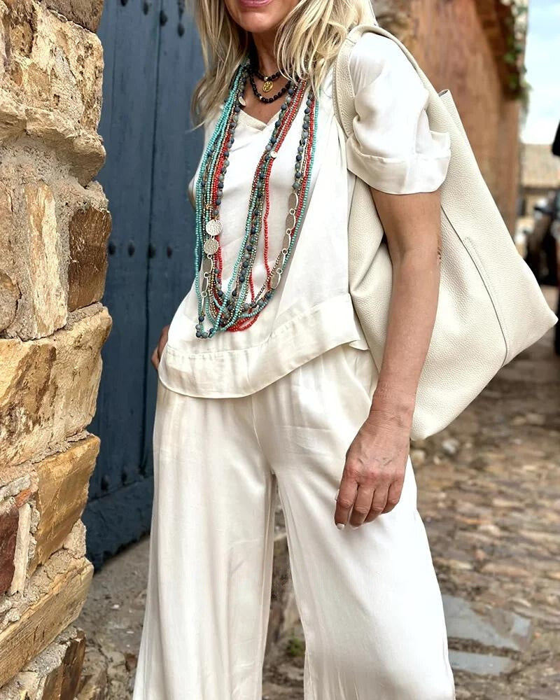 Muunasa | Ensemble chemisier et pantalon au look élégant