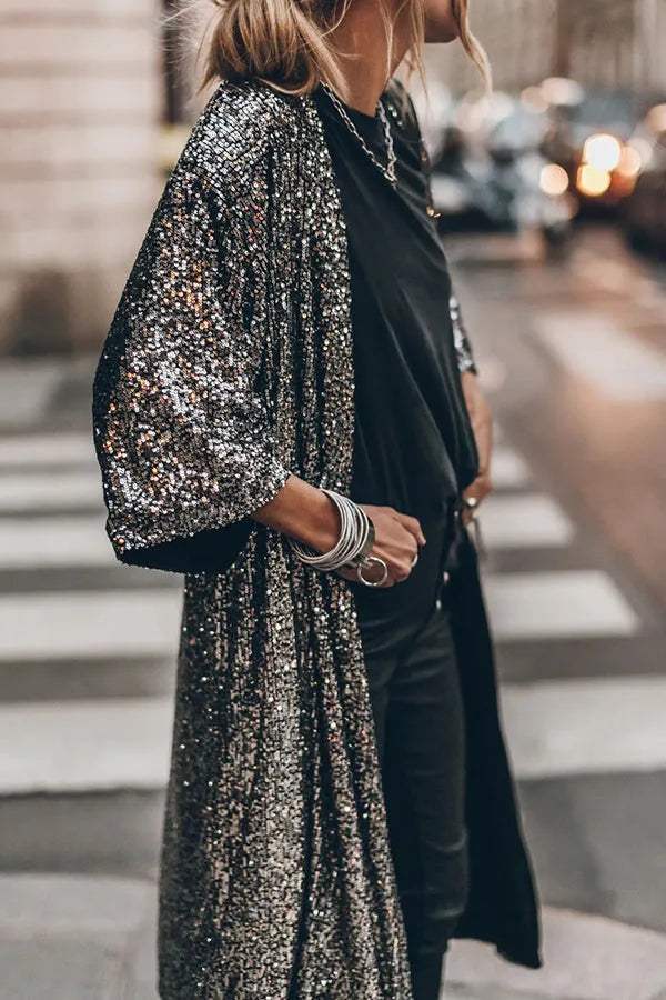 Naayala - Glamour - Kimono en paillette avec des trous de serrure