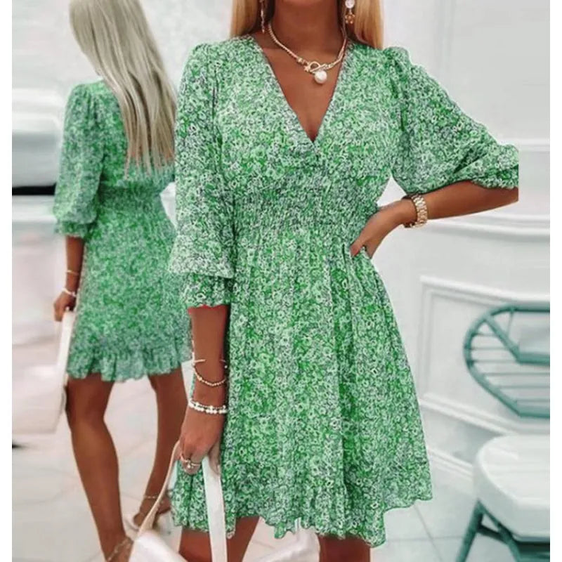 Viunasa | Robe fleurie en ligne A