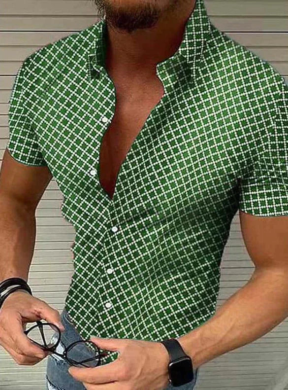 Leiral | Chemise à manches courtes Plaid pour hommes