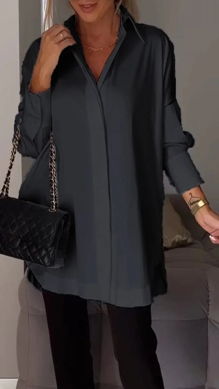 Oonnaxa | Chemise élégante surdimensionnée à manches retroussées