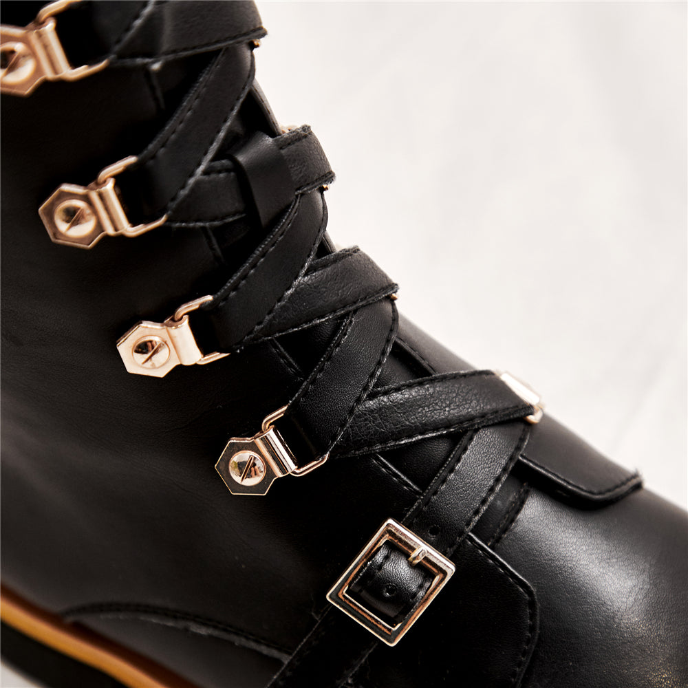 Riirama | Bottes robustes en cuir pour femmes