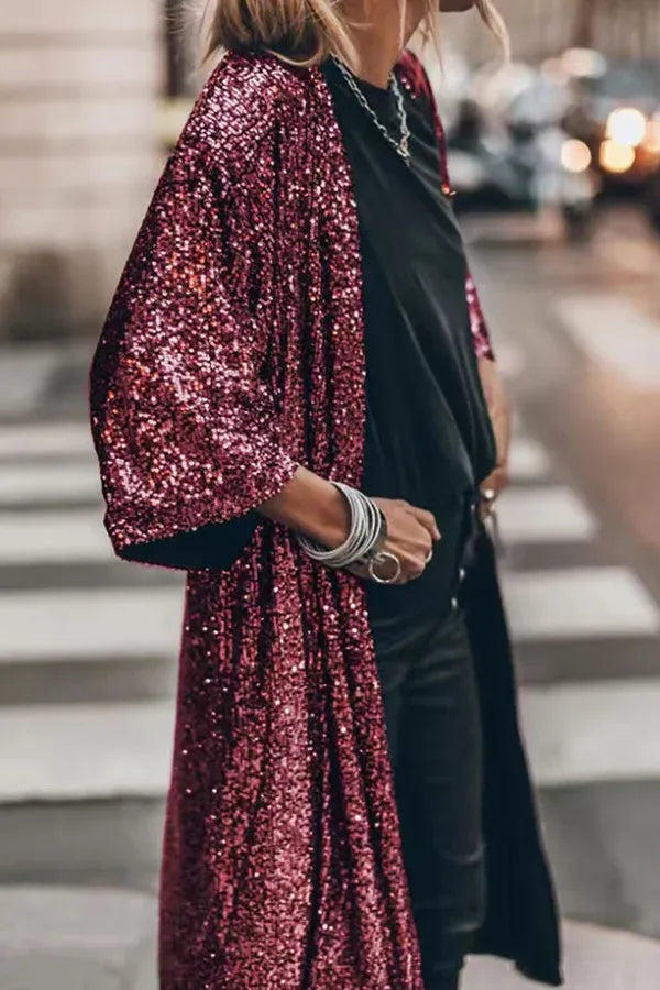 Naayala - Glamour - Kimono en paillette avec des trous de serrure