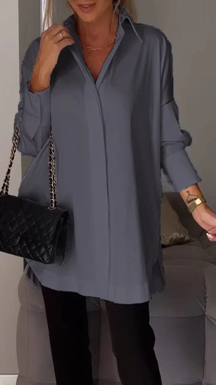 Oonnaxa | Chemise élégante surdimensionnée à manches retroussées