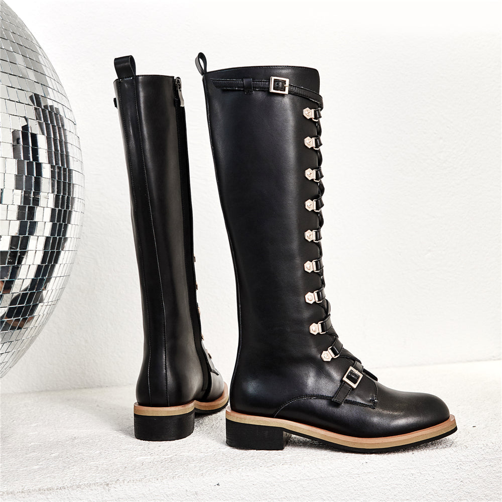 Riirama | Bottes robustes en cuir pour femmes