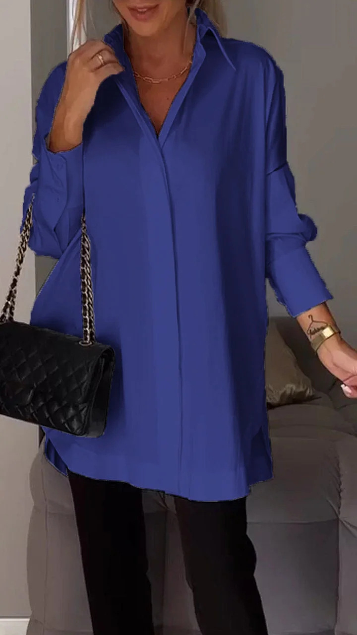 Oonnaxa | Chemise élégante surdimensionnée à manches retroussées