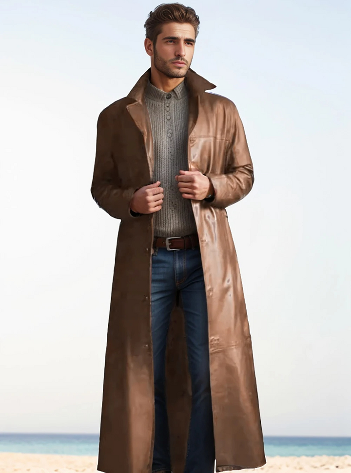 Noinan | Manteau long en cuir homme