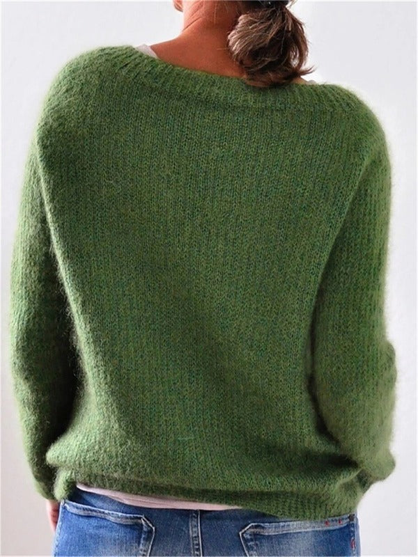 Seosiala | Pull vert élégant pour femmes