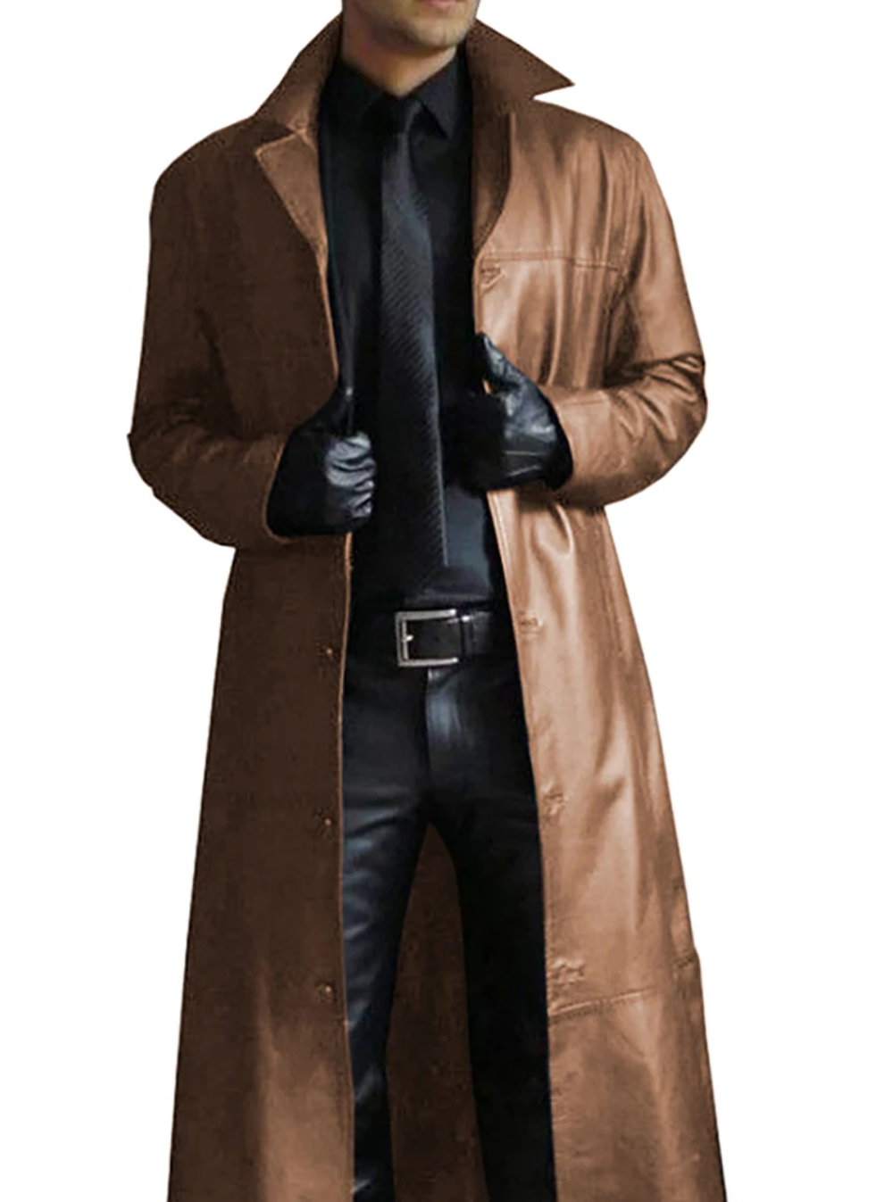 Noinan | Manteau long en cuir homme
