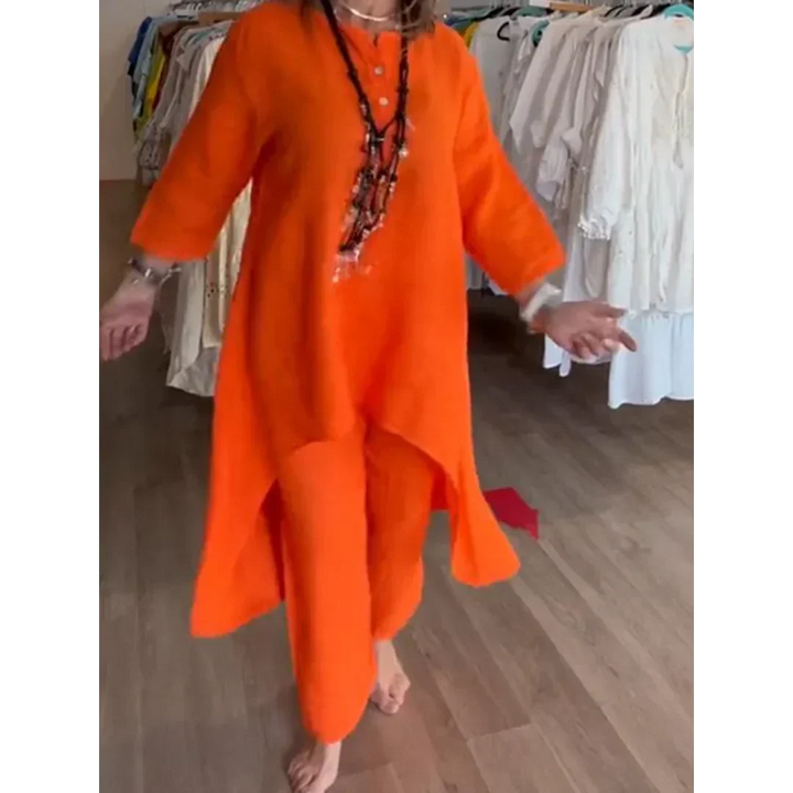 Raayama | Costume uni en lin pour femmes