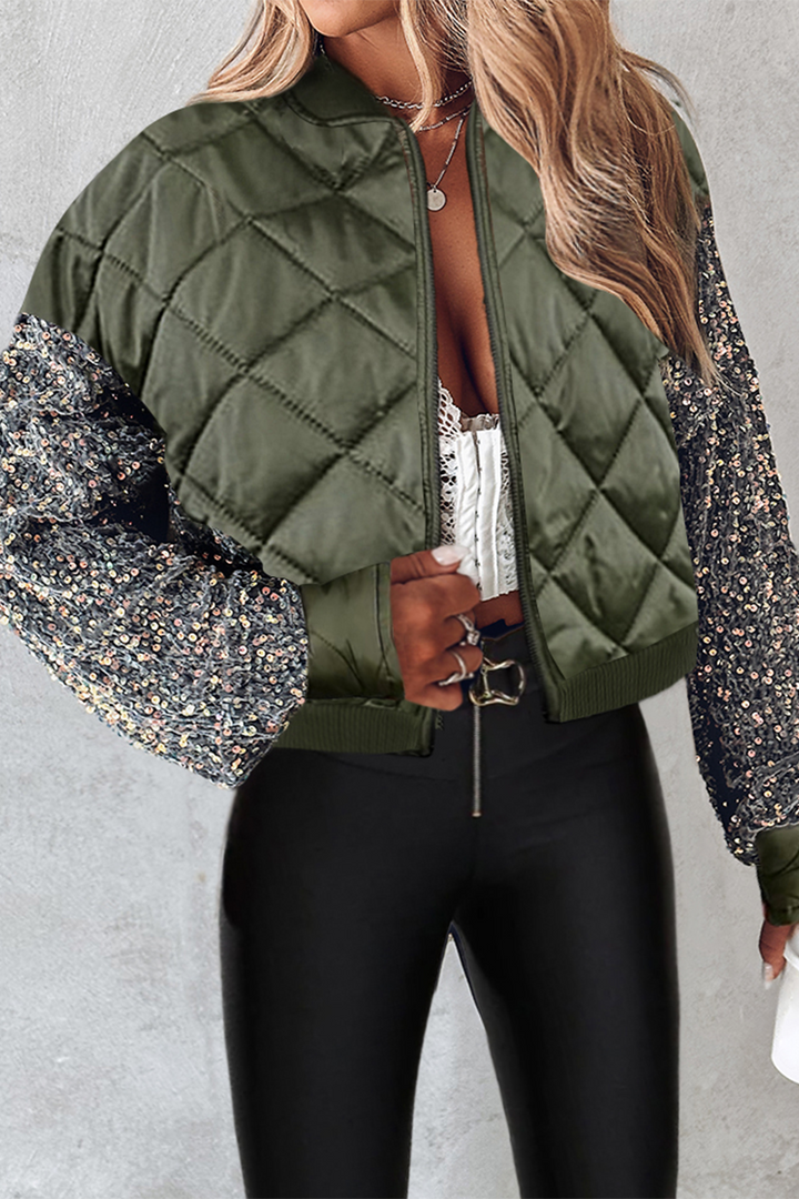Noayne | Veste courte matelassée à sequins pour femmes