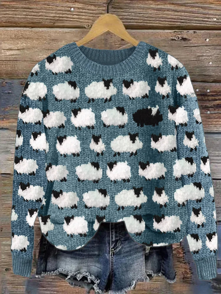 Liunama | Pull tricoté en laine de mouton vintage douce