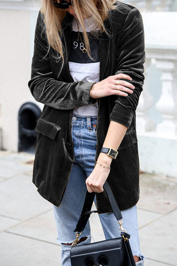 Leliara | Blazer en velours style rue
