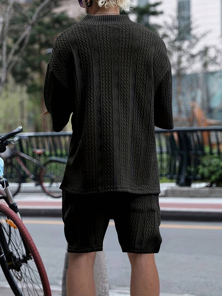 Seanas | Combinaison décontractée en short jacquard pour hommes
