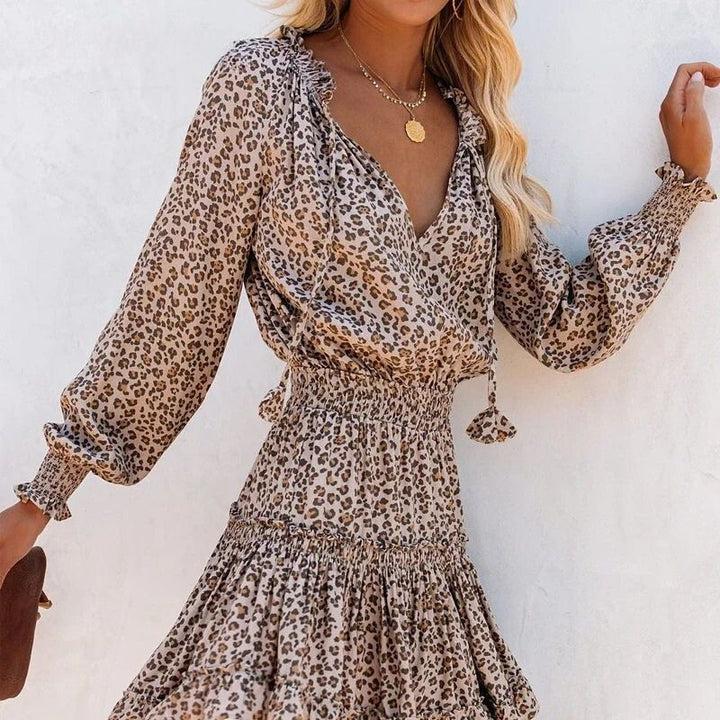 Roaynena | Robe à manches bouffantes et taille cintrée pour femmes