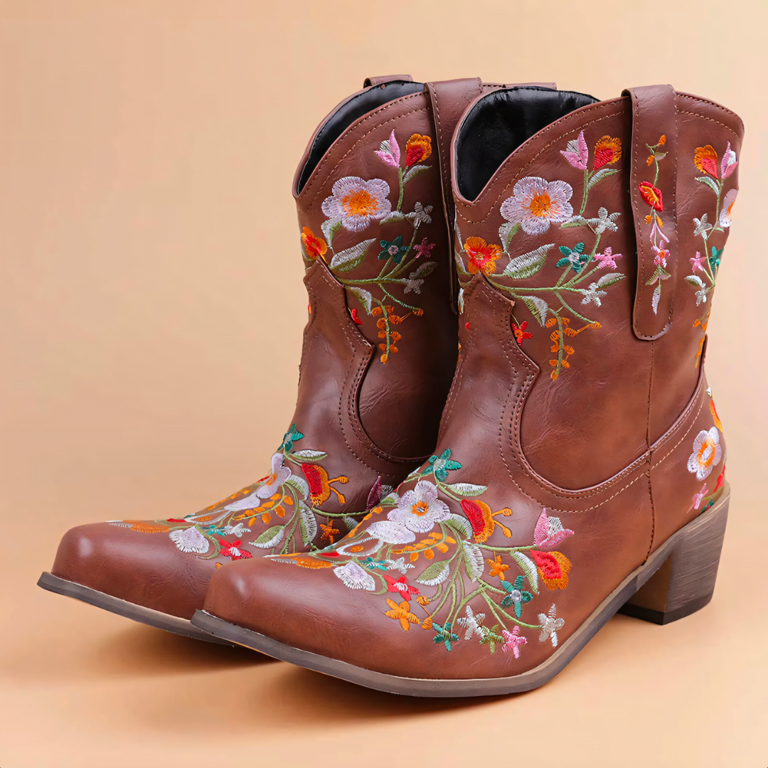 Maellena | Bottes de cowgirl vintage résistantes aux intempéries