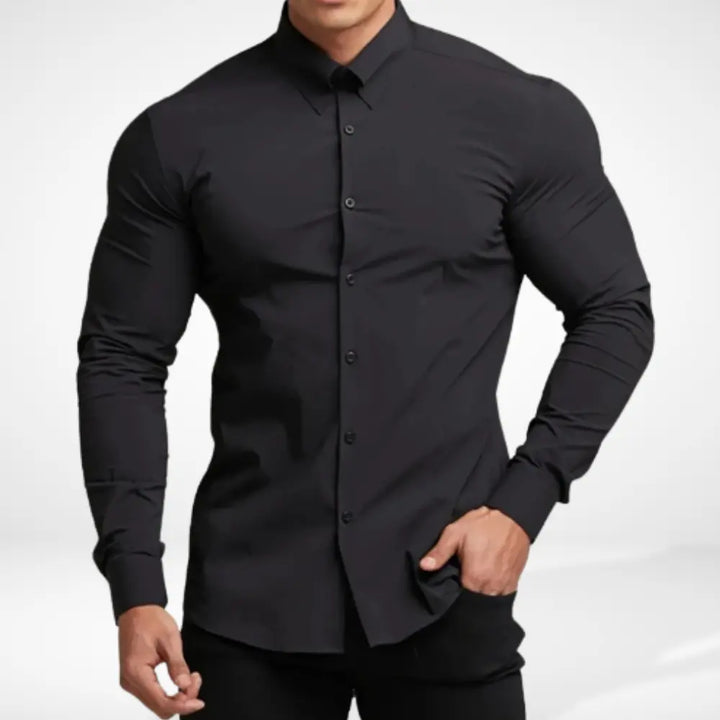 Varias manches longues ajusté silhouette athlétique pour Homme – Geryo