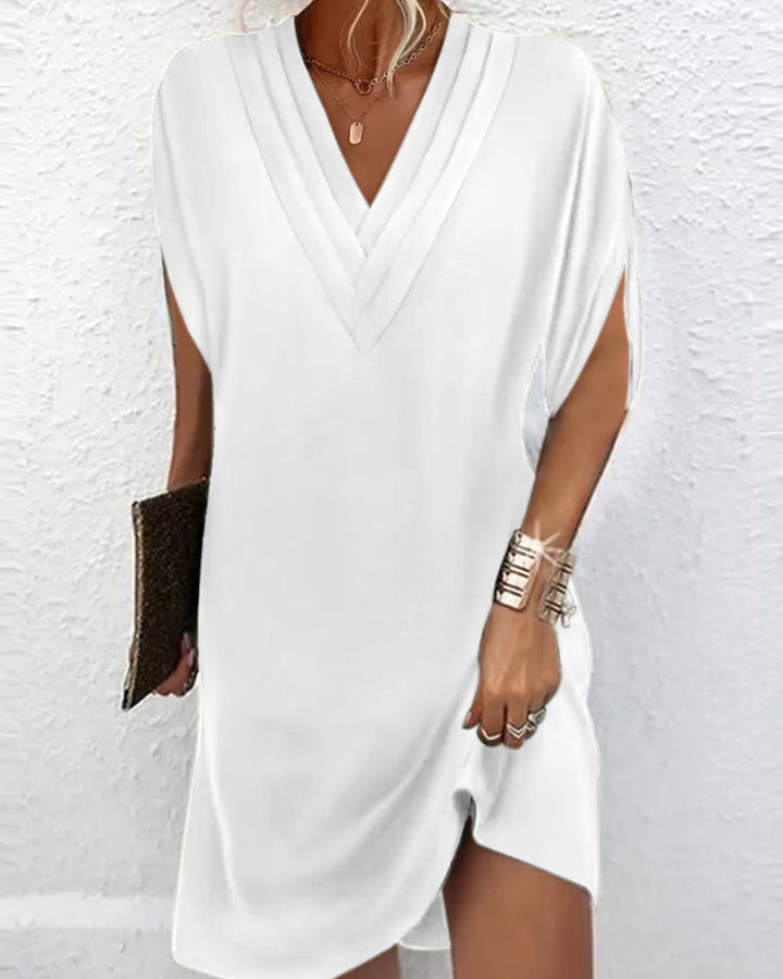 Reayara | Robe élégante avec manches fendues unies