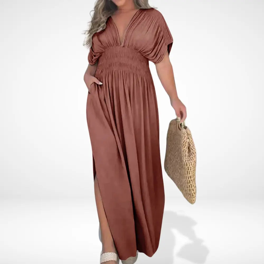 Veunana longue d'été à taille froncée pour Femmes – Lilly