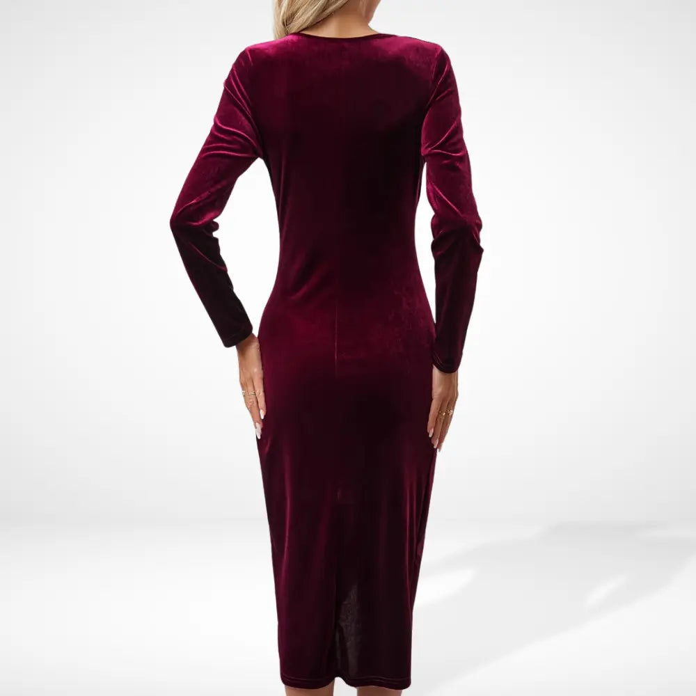 Rilia de soirée drapée croisée Midi pour Femme – Loriy