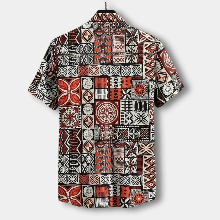 Liorar Polo à motifs géométriques vifs pour Homme - Christopher