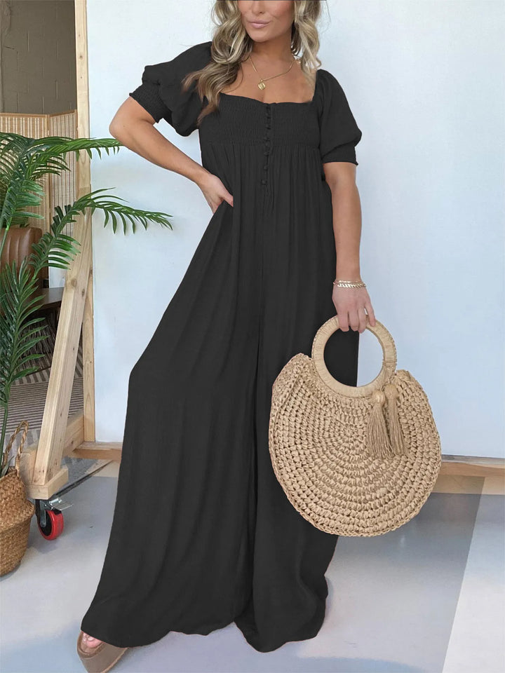 Rielleaxa | Robe de femme avec corsage smocké Bouton