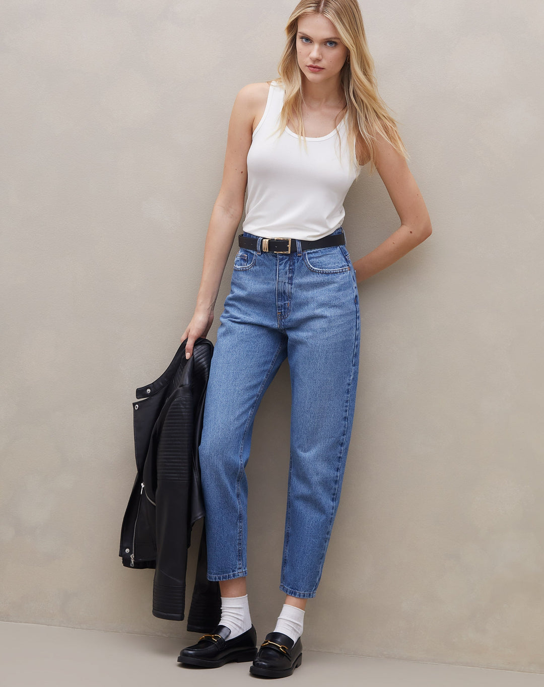 Leliama | Jean Mom Taille Haute pour Femmes