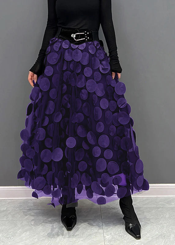 Soevala | Élégante jupe en tulle à pois et patchwork