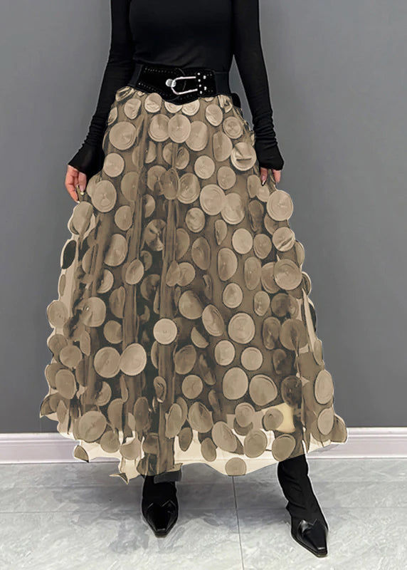Soevala | Élégante jupe en tulle à pois et patchwork