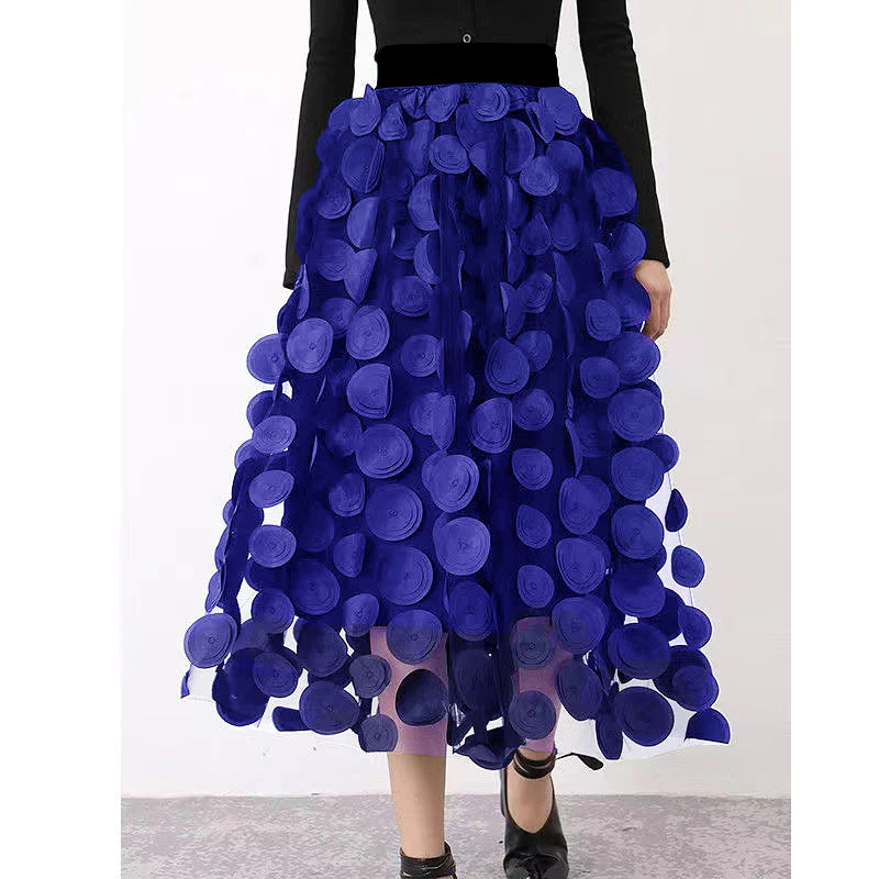 Soevala | Élégante jupe en tulle à pois et patchwork
