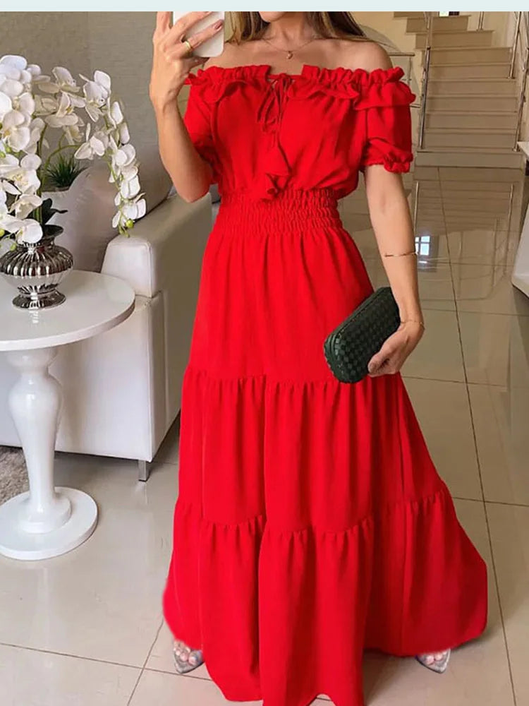 Veosiala | Robe femme Fashionable Off Neck