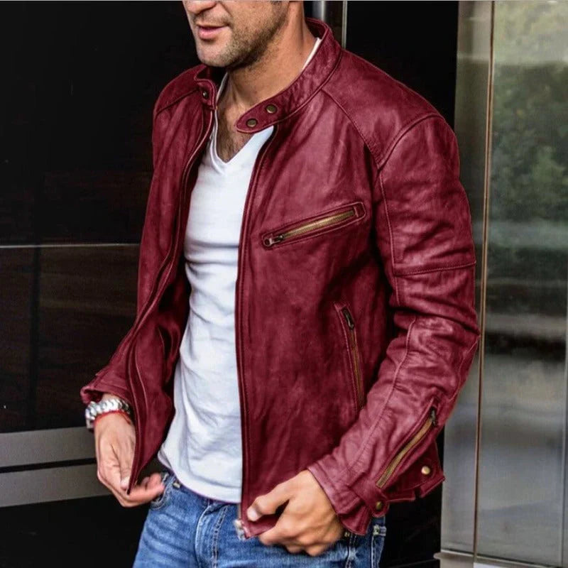 Niaynex | Blouson en cuir classique pour hommes