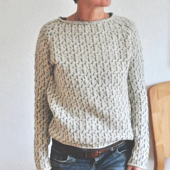 Molinena | Élégant pull gris avec encolure bateau