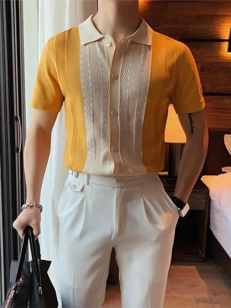Serial | Polo pour hommes Fashion Knitted Striped