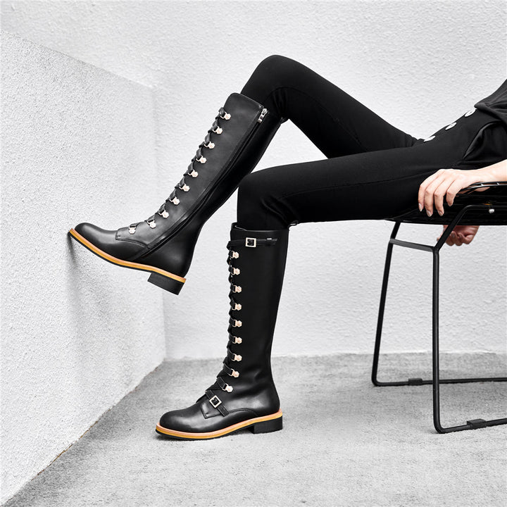 Riirama | Bottes robustes en cuir pour femmes