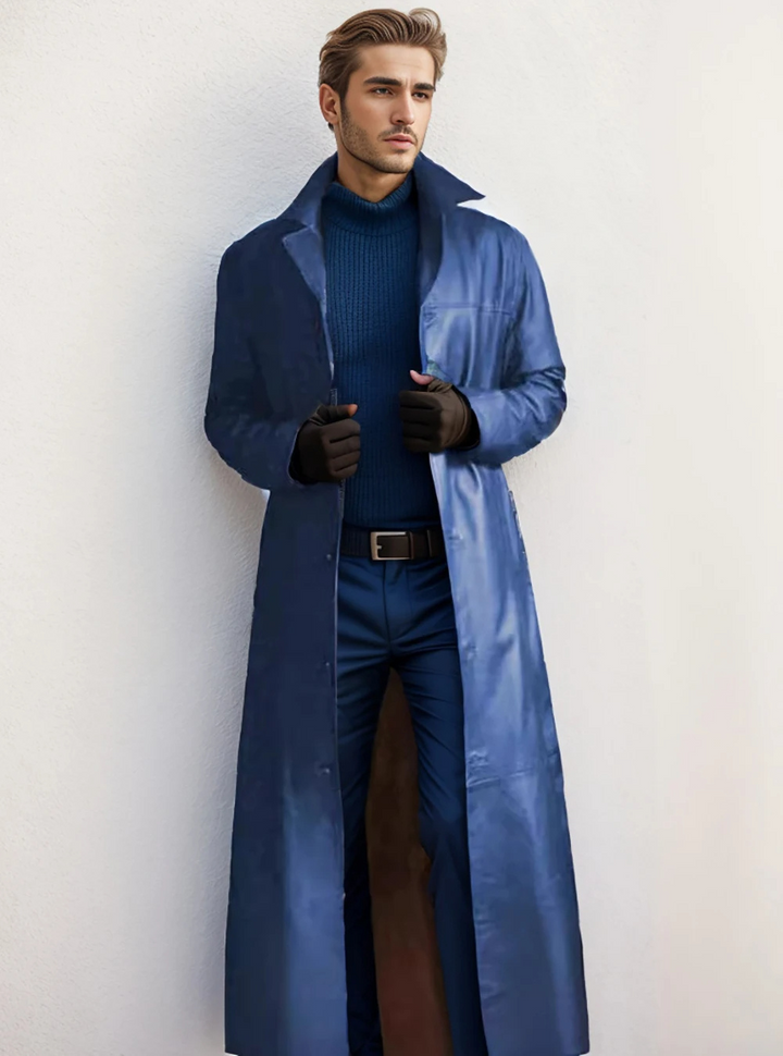 Noinan | Manteau long en cuir homme