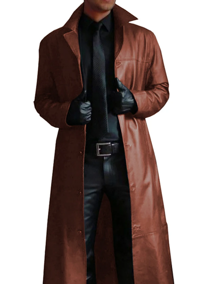 Noinan | Manteau long en cuir homme