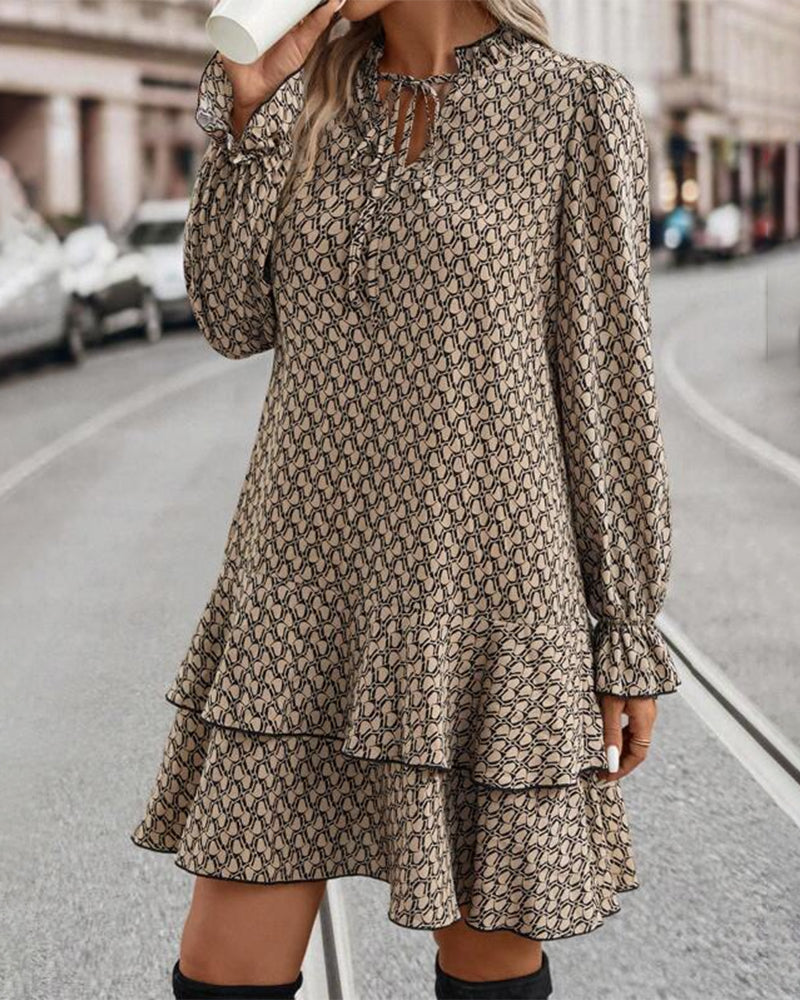 Vaellema | Luna robe imprimée à manches longues