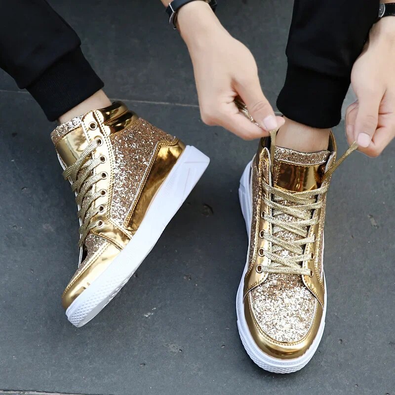Neiraxa | Baskets montantes brillantes pour hommes