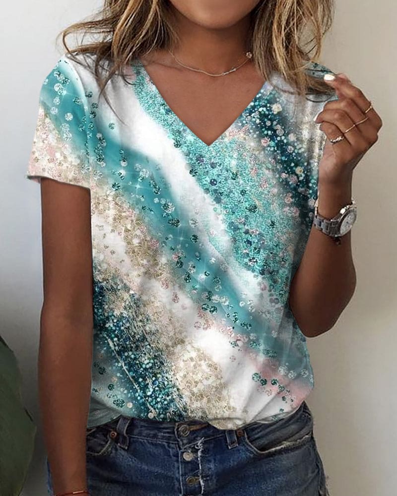 Ririana | Blouse avec impression en dégradé de couleurs