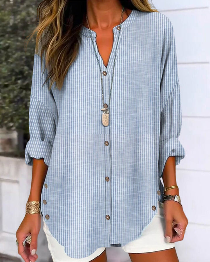 Soayne | Blouse Haut rayé avec col en V