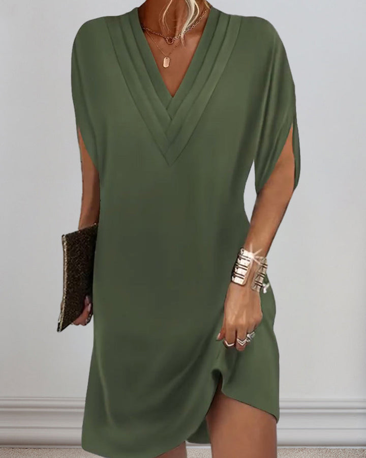Reayara | Robe élégante avec manches fendues unies