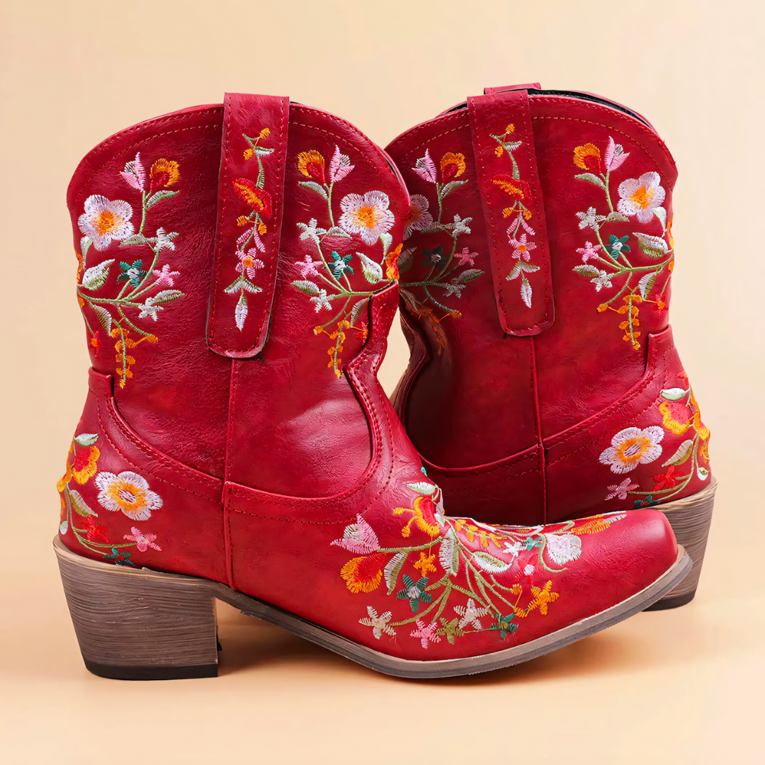 Maellena | Bottes de cowgirl vintage résistantes aux intempéries
