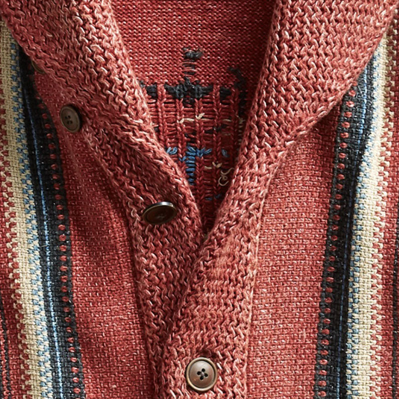 Leaynen | Cardigan vintage jacquard pour hommes
