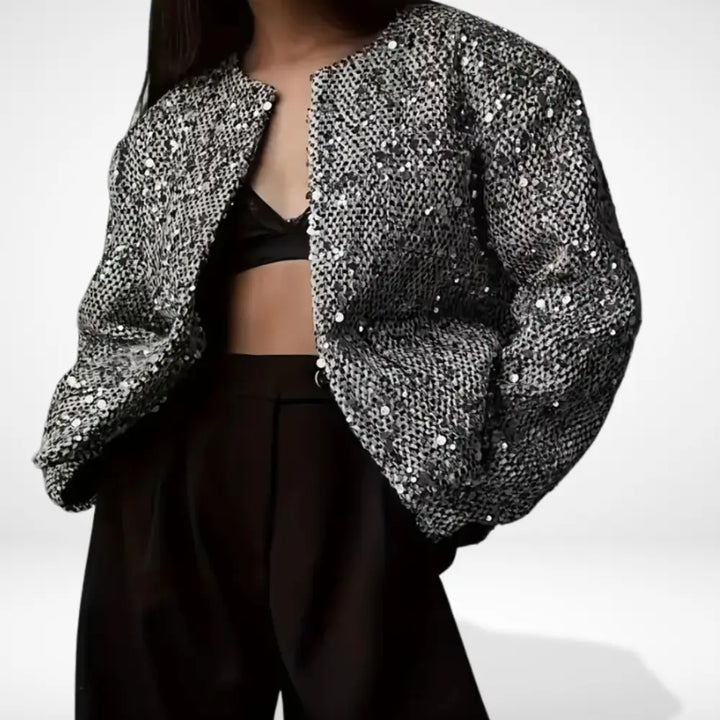 Reunara | Veste mi-saison élégante à paillettes pour Femmes